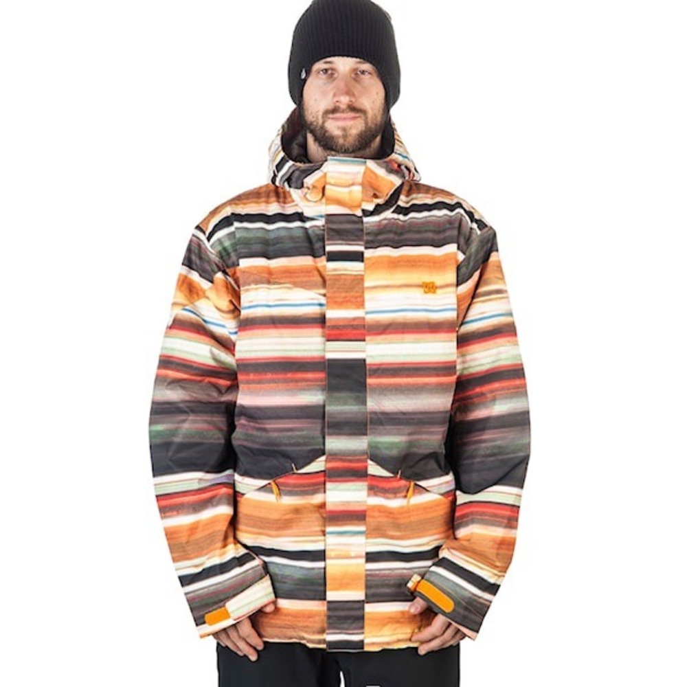 DC Amo Blur Stripe Snowboard Jacket Mens Small 10K Waterproof Multicolor Stripe
